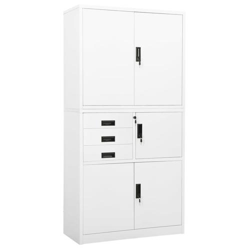 vidaXL Kantoorkast 90x40x180 cm staal wit, Huis en Inrichting, Kasten | Overige, Nieuw, Verzenden