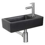 Fonteinset Differnz Hator 37.5x18.5x9 cm Keramiek Mat Zwart, Ophalen of Verzenden, Nieuw, Chroom, Overige typen