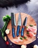 Set of 3, Hand-Forged with Old & Folded Steel, Japanese