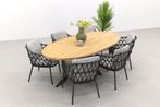 4SO Calpi/Prado Ellips 240x115 cm. - Ovale tuinset - 7-delig, Tuin en Terras, Tuinsets en Loungesets, Verzenden, Nieuw, Hout, Tuinset