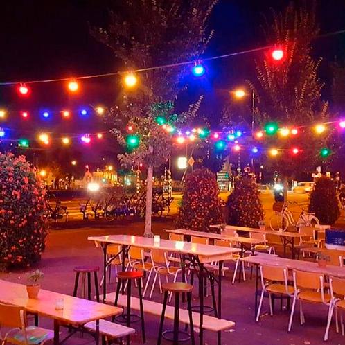 Patio Lichtsnoer kleur 20m met 24 LED Lichtsnoer Buiten, Tuin en Terras, Buitenverlichting, Verzenden