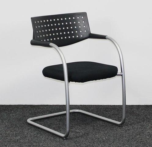 Vitra Visavis 1, Vergaderstoel Zwart / Aluminium, Huis en Inrichting, Stoelen, Zwart, Gebruikt, Ophalen of Verzenden