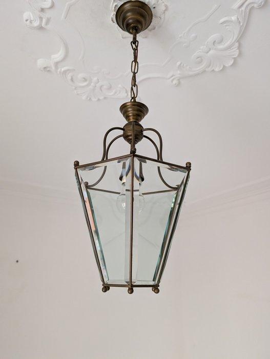 Lantaarn - Messing - Cristallo molato, Antiek en Kunst, Curiosa en Brocante