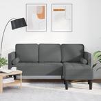 vidaXL Bank 3-zits L-vormig 160 cm stof donkergrijs, Huis en Inrichting, Banken | Bankstellen, Verzenden, Minder dan 150 cm, Stof
