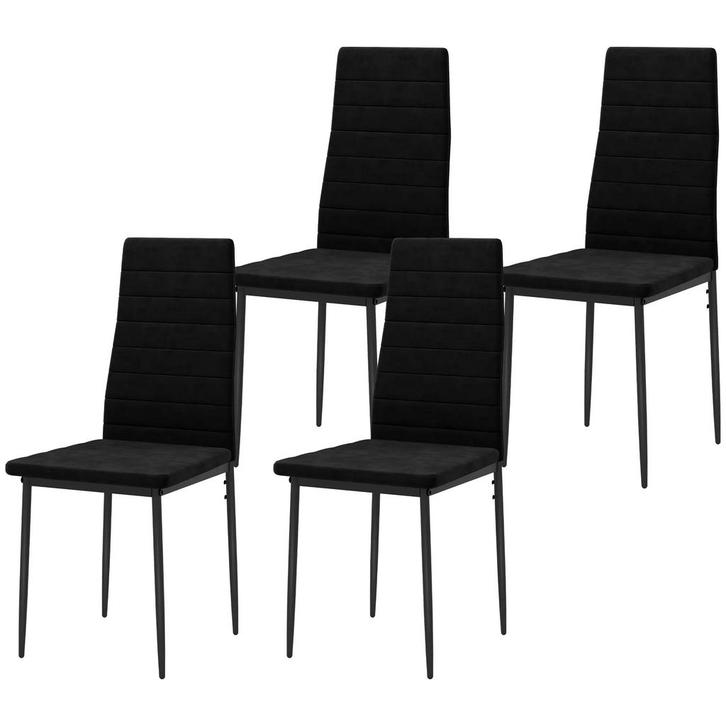 4-delige Set Eetkamerstoelen, Armloos Ontwerp, Stoffen Bekle, Huis en Inrichting, Kasten | Dressoirs, Nieuw, Verzenden