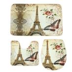 3 pièces / ensemble tour Eiffel tapis de sol en flanelle ...