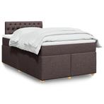 vidaXL Boxspring met matras stof donkerbruin 120x190 cm, Huis en Inrichting, Slaapkamer | Bedden, Bruin, Verzenden, Nieuw, 190 cm of minder