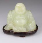 Chinese Carved Serpentine Buddha Stand Statue Figure -