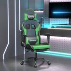 vidaXL Massage gamestoel met voetensteun kunstleer zwart en, Verzenden, Nieuw, Groen