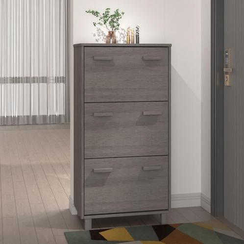 vidaXL Schoenenkast HAMAR 59,5x35x117 cm massief grenenhout, Huis en Inrichting, Kasten | Schoenenrekken, Nieuw, Verzenden