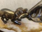 A.Richir - sculptuur, Vrouw met hond - 40 cm - Spelter /, Antiek en Kunst