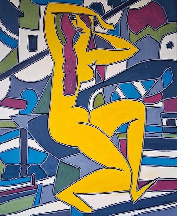 Patricia Kleyman (1965) - Jeune fille nue sous la Lune un, Antiek en Kunst, Kunst | Schilderijen | Klassiek