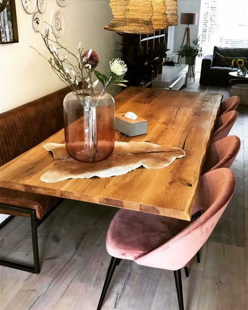 Eiken houten boomstam tafelbladen en andere modellen, Huis en Inrichting, Tafels | Eettafels, 50 tot 100 cm, 200 cm of meer, Rechthoekig