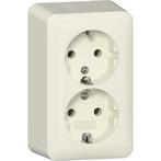 Gira wandcontactdoos + RA 2-voudig opbouw creme - 478012, Doe-het-zelf en Verbouw, Elektra en Kabels, Ophalen of Verzenden, Nieuw