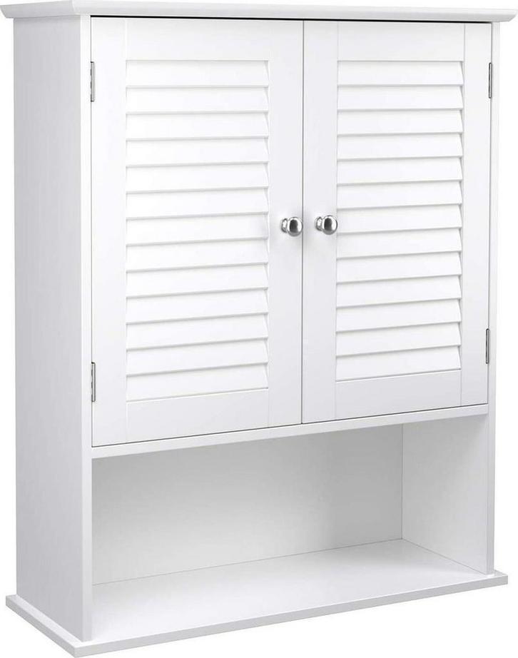 Songmics BBC27WT Wandkast/Badkamerkast van €53 voor €9, Huis en Inrichting, Kasten | Wandmeubels, Minder dan 25 cm, Met deur(en)