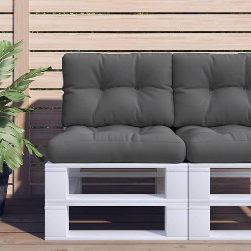 vidaXL Palletkussens 2 st stof antracietkleurig, Huis en Inrichting, Woonaccessoires | Kussens, Nieuw, Verzenden