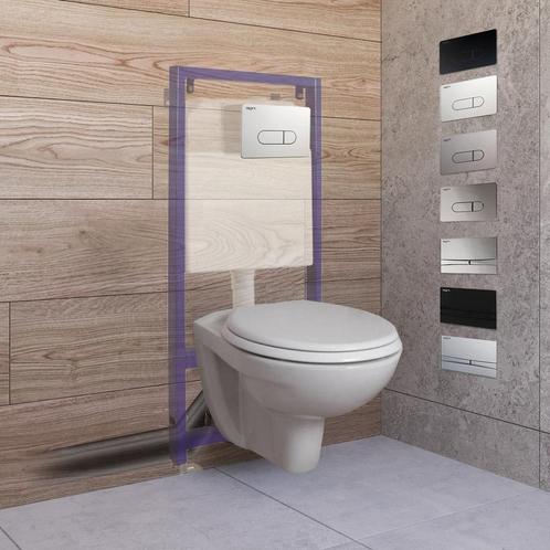 Toiletset Budget Set 02 B&W Compact Met B&W Drukplaat, Doe-het-zelf en Verbouw, Sanitair, Overige typen, Nieuw, Chroom, Ophalen of Verzenden