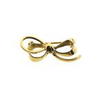 Gouden broche als strik (vintage, strikje, geelgoud), Sieraden, Tassen en Uiterlijk, Broches, Ophalen of Verzenden, Gebruikt, Overige kleuren