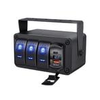 Schakelpaneel 3-voudig + USB oplader met voltmeter - 12-24V, Auto-onderdelen, Dashboard en Schakelaars, Verzenden, Nieuw