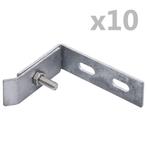 vidaXL Wand hoekverbinding 10 sets zilverkleurig, Tuin en Terras, Tuinhekken en Hekwerk, Verzenden, Nieuw
