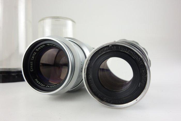Leica, Leitz Hektor 13,5cm f4,5 1416620 Elmar 9cm f4 1310807, Verzamelen, Fotografica en Filmapparatuur