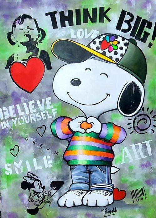 Mariella Rinaldi Neo Pop Italian Artist - SNOOPY Love, Antiek en Kunst, Kunst | Schilderijen | Modern