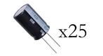 470&mu;F 16V Condensator elektrolytisch - 25 stuks, Hobby en Vrije tijd, Elektronica-componenten, Verzenden, Nieuw