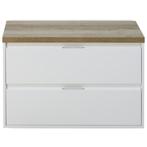 Porto Badmeubelset 90 cm - Wit Hoogglans - Wastafelbovenblad, Ophalen of Verzenden, Nieuw