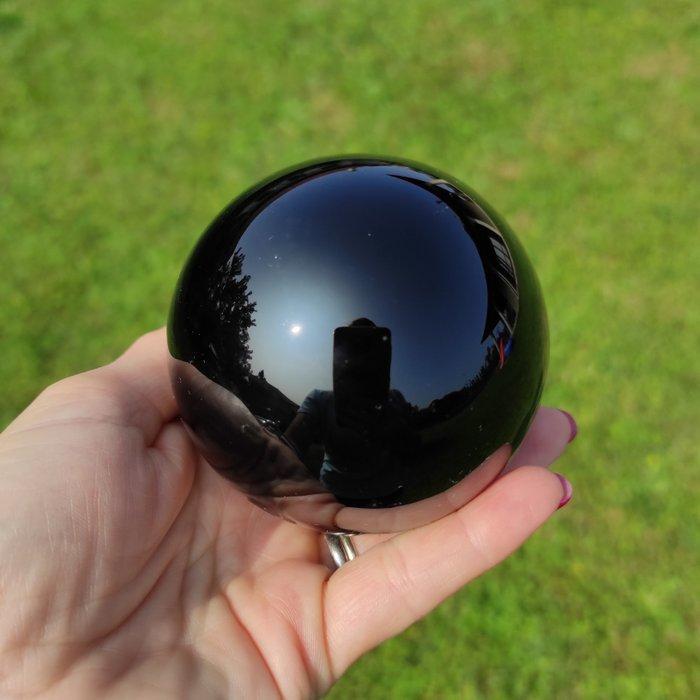 Obsidiaan Bol - Hoogte: 7 cm- 360 g - (1), Verzamelen, Mineralen en Fossielen