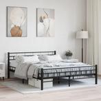 vidaXL Bedframe staal zwart 160x200 cm, Verzenden, Zwart, 200 cm, Metaal