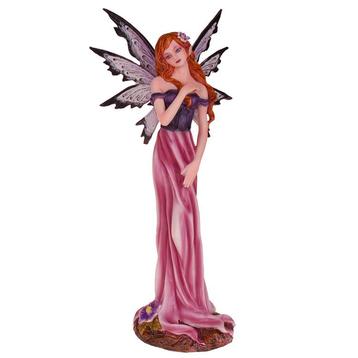 Beeldje Fantasy Elf/Fee - Paars/Roze met Hand over Borst & B beschikbaar voor biedingen