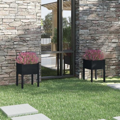 vidaXL Plantenbakken 2 st 50x50x70 cm massief grenenhout, Tuin en Terras, Bloembakken en Plantenbakken, Minder dan 60 cm, Nieuw
