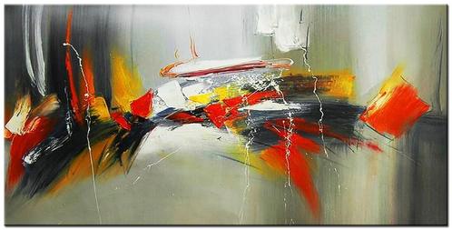 Abstract olieverf schilderij 180x90cm, Antiek en Kunst, Kunst | Schilderijen | Abstract, Ophalen of Verzenden