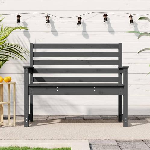 vidaXL Tuinbank 109x48x91,5 cm massief grenenhout grijs, Tuin en Terras, Tuinbanken, Nieuw, Verzenden