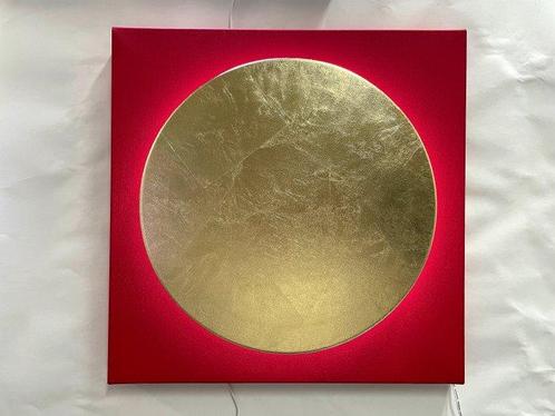 Bruno Bani - Eclisse totale 40 x 40 Foglia oro, Antiek en Kunst, Kunst | Schilderijen | Modern