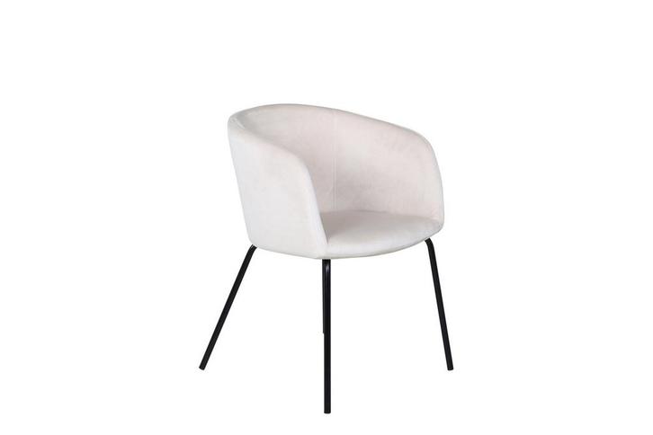 Eetkamerstoel - Bailey - Gebroken Wit - Fluweel - Jörn, Huis en Inrichting, Stoelen, Verzenden