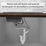 Spoelbak - Wasbak - Keuken - Graniet - 76x22x46 cm - Zilver, Huis en Inrichting, Verzenden, Zo goed als nieuw