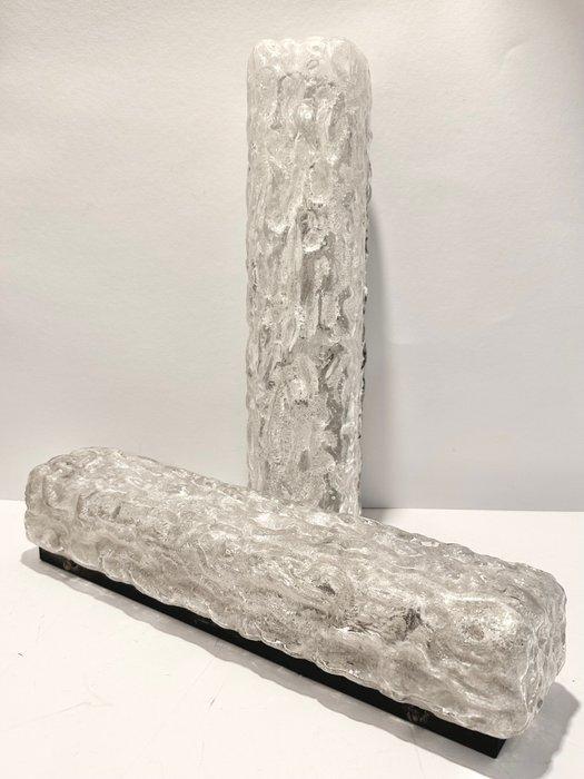 Limburg Glashütte - Wandlamp (2) - Bevroren glas - 42 cm, Antiek en Kunst, Antiek | Lampen