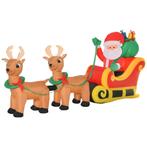 Opblaasbare Kerstman Met Slee, 6 LED-lampjes, Waterdicht, 24, Diversen, Kerst, Verzenden, Nieuw