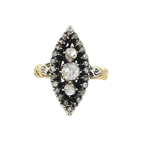 Gouden prinsessen ring met roosdiamant 14 krt/925, Sieraden, Tassen en Uiterlijk, Ringen, Nieuw, Ophalen of Verzenden