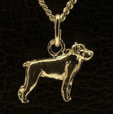 Gouden Rottweiler ketting hanger - klein, Sieraden, Tassen en Uiterlijk, Kettinghangers, Verzenden
