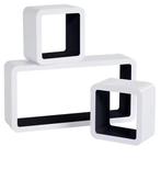 Set van 3 Witte Kubus Wandplanken – MDF Zwevende Planken, Huis en Inrichting, Kasten | Wandmeubels, Verzenden, Nieuw