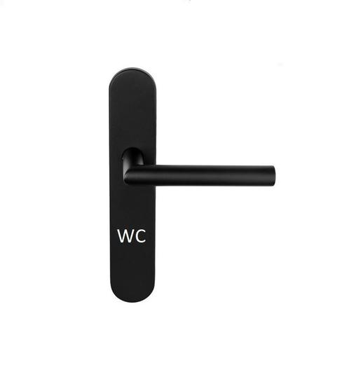 D4E DEURKRUK OP SCHILD 45X245 RVS ZWART WC63 L90-19MM L/WIJZ, Doe-het-zelf en Verbouw, Hang- en Sluitwerk, Verzenden