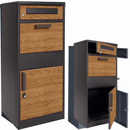 Design pakketbrievenbus antraciet - weerbestendig en elegant, Tuin en Terras, Brievenbussen, Inbouw, Nieuw, Staal, Staande brievenbus