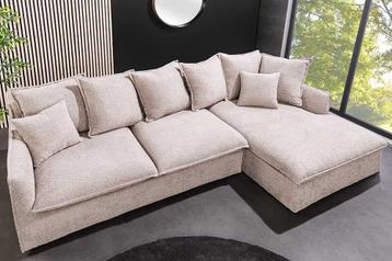 Grote hoekbank HEAVEN 255cm champagne beige Bouclé Spring beschikbaar voor biedingen