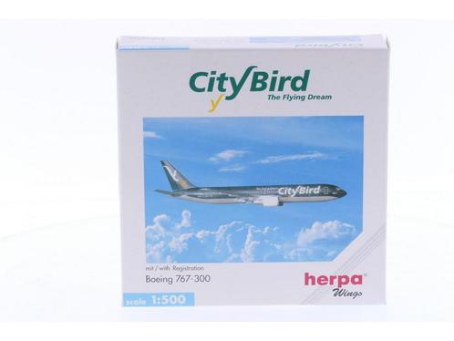 Schaal 1:500 Herpa 502924 CityBird Boeing 767-300 Reg. OO..., Hobby en Vrije tijd, Modelbouw | Vliegtuigen en Helikopters, Gebruikt