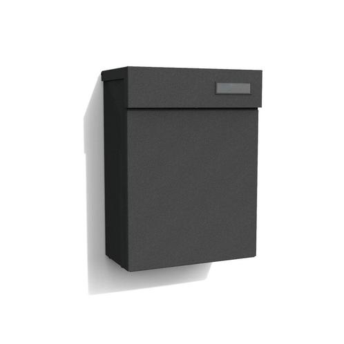 Brievenbus | eSafe | Topa | Aluminium - 9005, Tuin en Terras, Brievenbussen, Wandbrievenbus, Nieuw, Aluminium, Verzenden