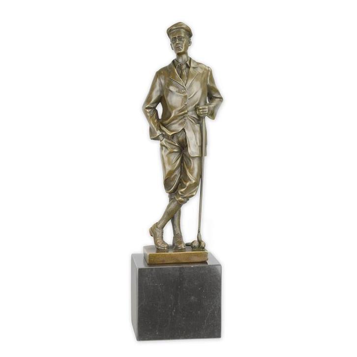 A BRONZE SCULPTURE OF A GOLFER (Beeldjes - Decoratie), Antiek en Kunst, Kunst | Beelden en Houtsnijwerken, Verzenden