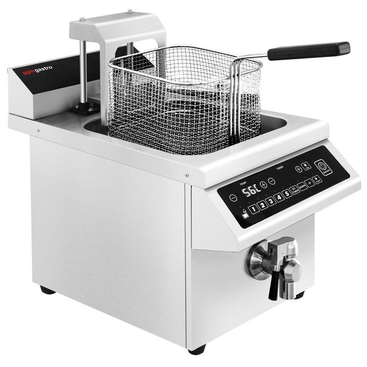 GGM Gastro | Inductiefriteuse - 8 liter - 3,5 kW - met |, Witgoed en Apparatuur, Frituurpannen, Verzenden