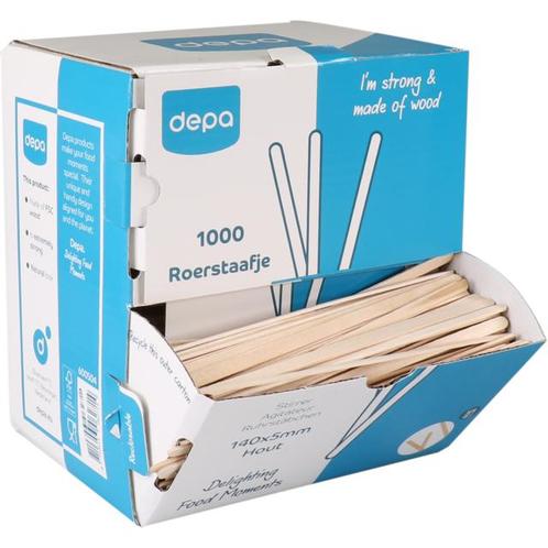 DEPA DEPA - 1000 Roerstaafjes - Hout - 140x5mm, Zakelijke goederen, Partijgoederen en Retail | Verpakking en Verzending, Ophalen of Verzenden